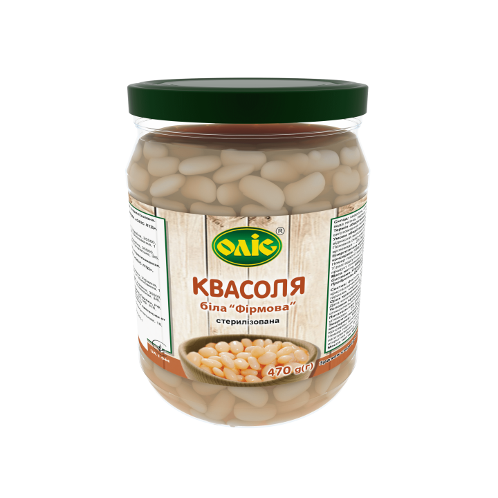 Квасоля "Оліс" біла стерилізована с/б 470 г (4820015715135)