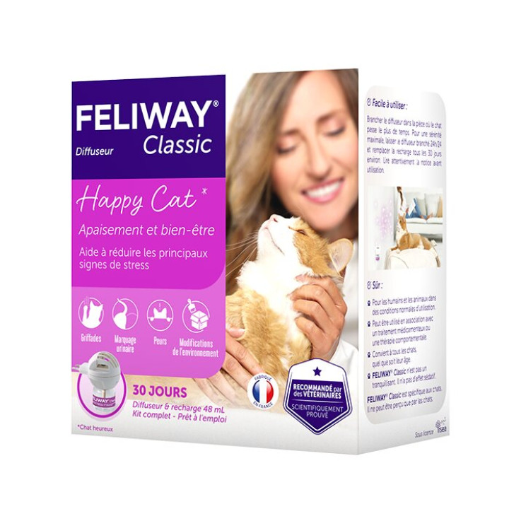 Диффузор + Сменный блок CEVA Feliway Classic успокаивающее средство для кошек, 48 мл