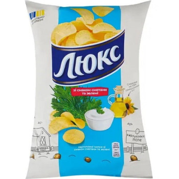 Чипсы Люкс со вкусом сметаны и зелени 125 г Чипсы Люкс со вкусом сметаны и зелени 125 г