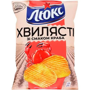 Чипсы Люкс рифленые со вкусом краба 125 г Чипсы Люкс рифленые со вкусом краба 125 г
