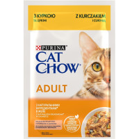Cat Chow Adult - консерви Кет Чау з куркою й кабачками в желе для дорослих котів 85г 7613036595049