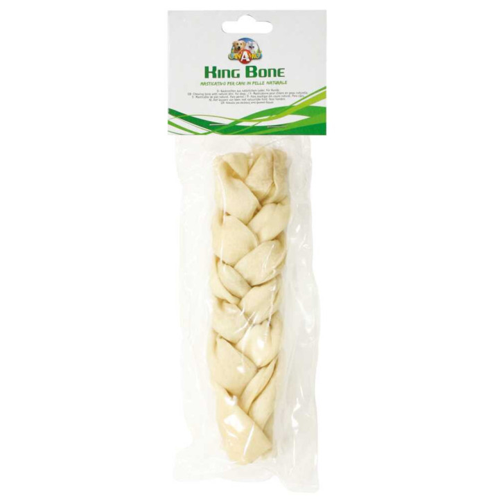 Косичка жилована Croci King Bone біла 20см, 95гр, 1шт/уп