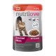 Консерви для дорослих котів Nutrilove Steamed Fillets з соковитою яловичиною в желе 85г (8595606402751)