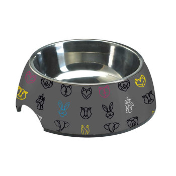 Миска CROCI MILAMINE GEOMETRICAL, нержавіюча, гумова основа, 0,80л, 24 см