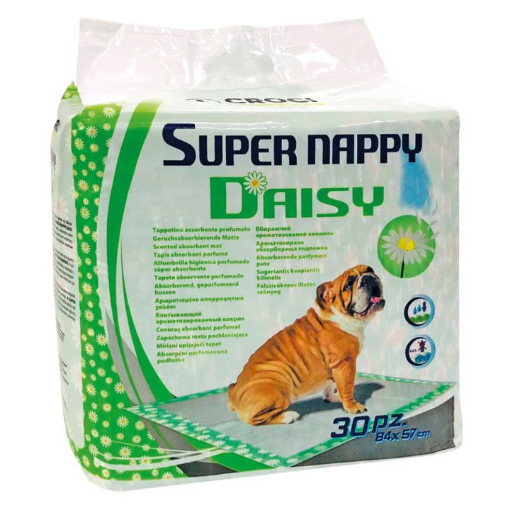 Croci Super Nappy Daisy - пелюшки Super Nappy Дейзі з ароматом ромашки для собак 57х54 30 шт (8023222213128)
