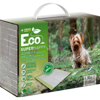 Croci Super Nappy ECO - пелюшки Super Nappy Еко адсорбуючі для собак 57х54 14 шт (8023222214712)