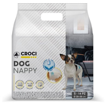 Croci Dog Nappy - підгузки Dog Nappy для собак вагою 2-3 кг, 14 шт S (30-39 см) (8023222053809)