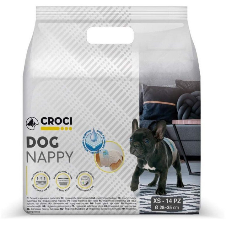 Croci Dog Nappy - подгузники Dog Nappy для собак весом 1-2 кг,14 шт XS (28-35 см) (8023222153059)
