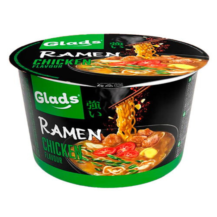 Лапша быстрого приготовления GLADS Рамен со вкусом Курицы 105 г (4820286440316)