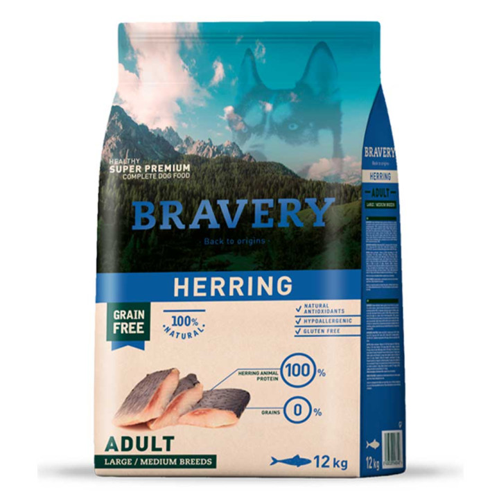 BRAVERY Herring Large/Medium Adult - сухий корм для дорослих собак cередніх та великих порід, з оселедцем, 12 кг (311)