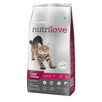 Сухий корм Nutrilove Adult зі свіжою куркою 8кг (8595606402454)