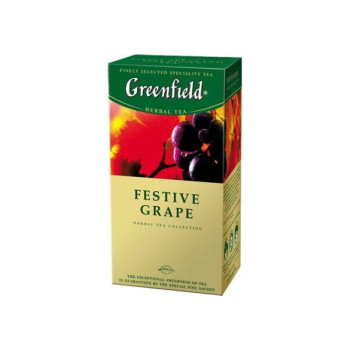 Чай трав'яний Greenfield Festive Grape на основі каркаде зі смаком і ароматом винограду 25х1,5 г Чай трав'яний Greenfield Festive Grape на основі каркаде зі смаком і ароматом винограду 25х1,5 г