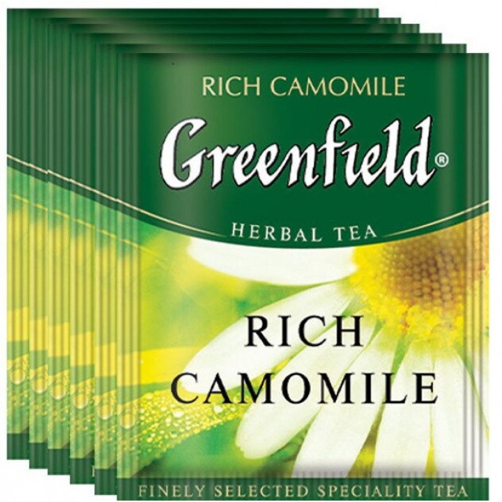 Чай трав'яний Greenfield Rich Camomile на основі ромашки з ароматом яблука і кориці 25х1,5 г