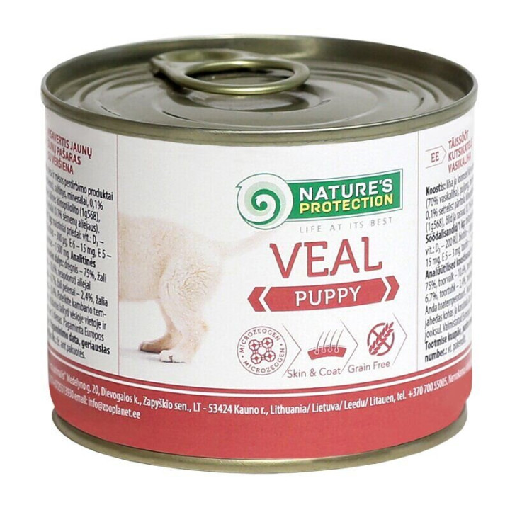Вологий корм для цуценят всіх порід з телятиною Nature's Protection Puppy Veal 200г