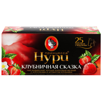 Чай черный "Принцесса Нури" Клубничная сказка 25х1,5 г Чай черный "Принцесса Нури" Клубничная сказка 25х1,5 г