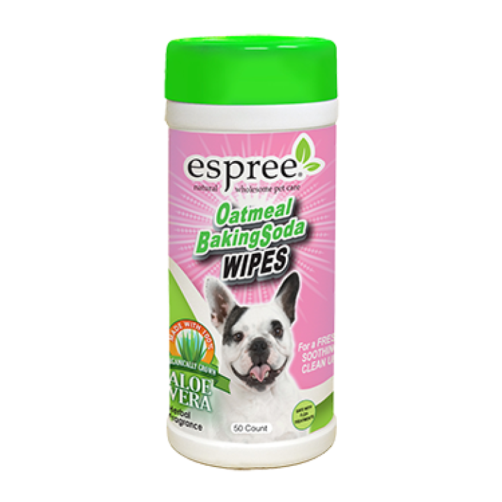 Espree Oatmeal Baking Soda Wipes - салфетки Эспри с протеинами овса и пищевой содой для собак 50 шт (e01425)