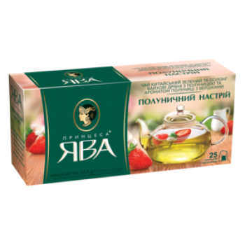 Чай зеленый "Принцесса Ява" Клубничное настроение 25шт. х 1,5г (4823096806228)