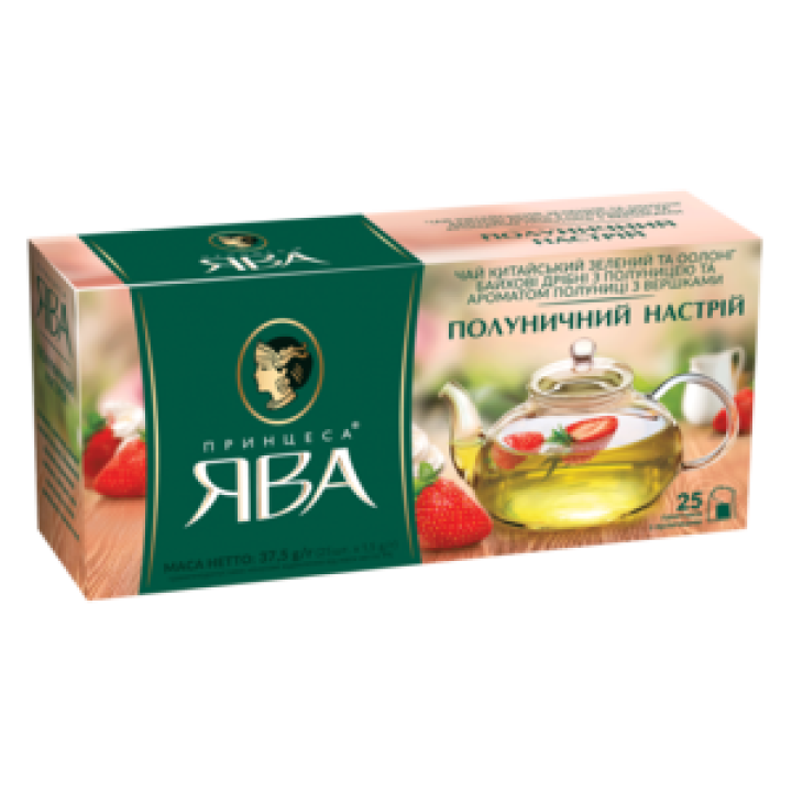 Чай зеленый "Принцесса Ява" Клубничное настроение 25шт. х 1,5г (4823096806228)