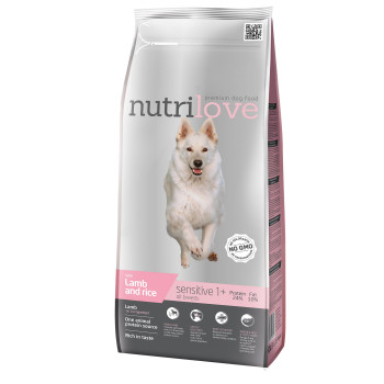 Сухий корм для собак Nutrilove Sensitive з ягням і рисом 3кг (8595606402416)