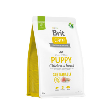 Brit Care Dog Sustainable Puppy - корм Бріт для цуценят з куркою та комахами 3 кг (172170)
