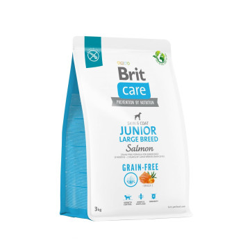 Brit Care Dog Grain Free Junior Large Breed - корм Бріт беззерновий для молодих собак великих порід з лососем 3 кг (172200)