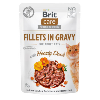 Brit Care Cat Pouch - вологий корм Брит для котів філе у соусі качка 85 г