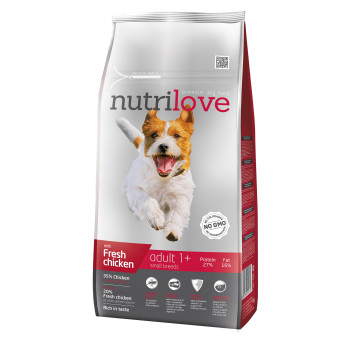 Сухий корм для собак Nutrilove Adult з куркою і рисом 8кг (8595606402324)