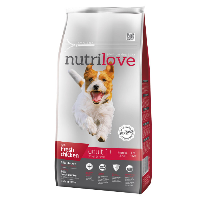 Сухий корм для собак Nutrilove Adult з куркою і рисом 8кг (8595606402324)