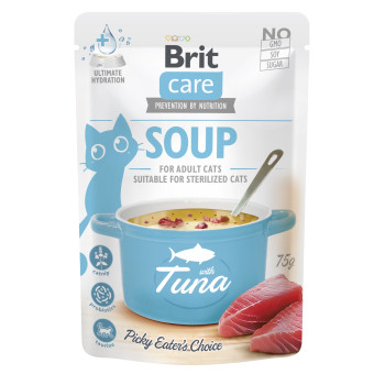 Корм влажный для кошек Brit Care Soup with Tuna, суп с тунцом, 75 г