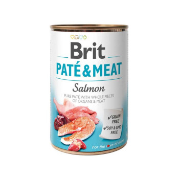 Brit Pate and Meat Salmon - корм Брит кусочки лосося и курицы в паштете для собак 400 г (100864/100071/0267)