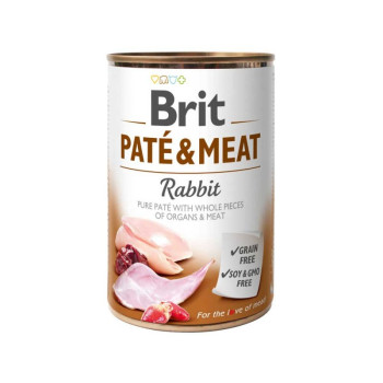 Brit Pate and Meat Rabbit - корм Бріт шматочки кролика й курки в паштеті для собак 400 г (100863/100076/0311)