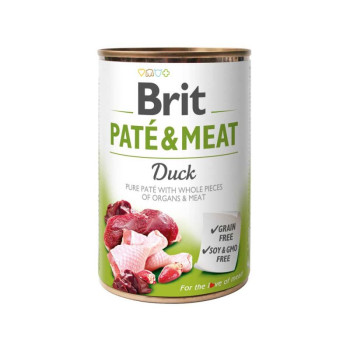 Brit Pate and Meat Duck - корм Бріт шматочки качки й курки в паштеті для собак 400 г (100860/100075/0304)