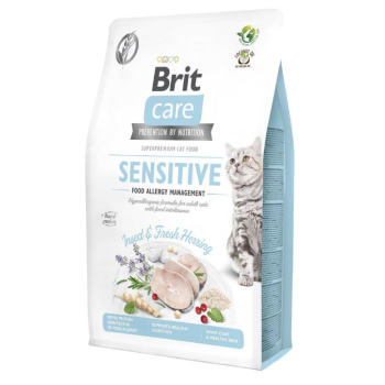 Brit Care Cat GF Insect - корм Брит гипоалергенний для дорослих котів з комахами та оселедцем 400 г (171962)