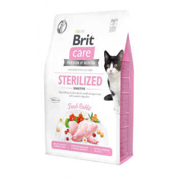 Brit Care Cat GF Sterilized Sensetive - корм Брит беззерновий для стерилізованних котів з чутливим травленням з кролем 2 кг (171290/0761)