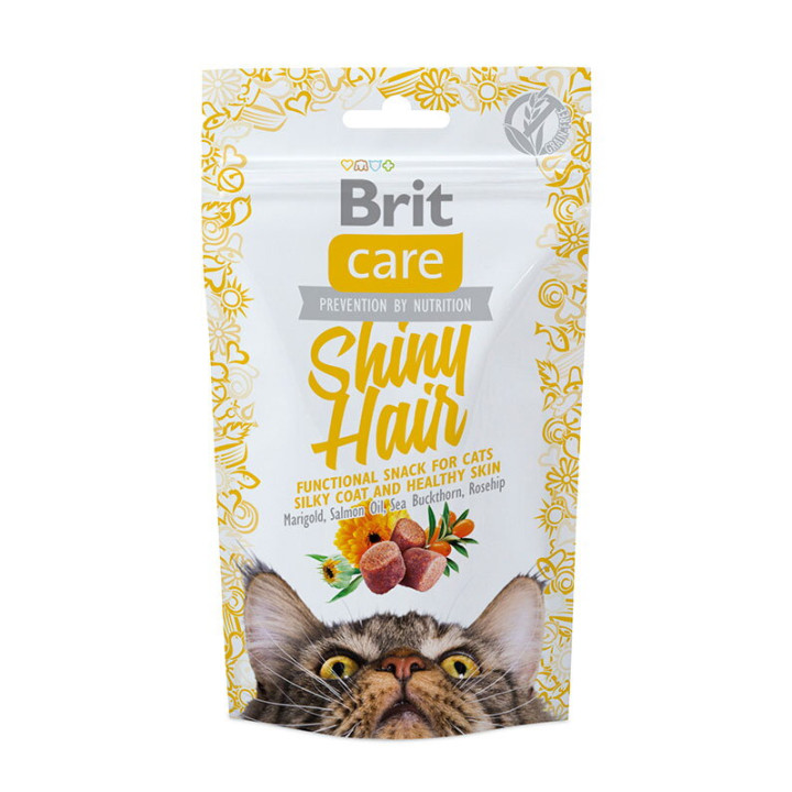 Brit Care Shiny Hair - функциональное лакомство Брит Шайни Хеир с лососем для котов 50 г (111264/1388)