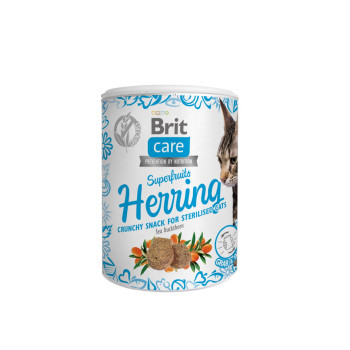 Ласощі для котів Brit Care Cat Snack Superfruits Herring з оселедцем, 100 г