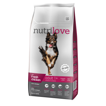 Сухий корм для собак Nutrilove Adult з куркою і рисом 8кг (8595606402348)
