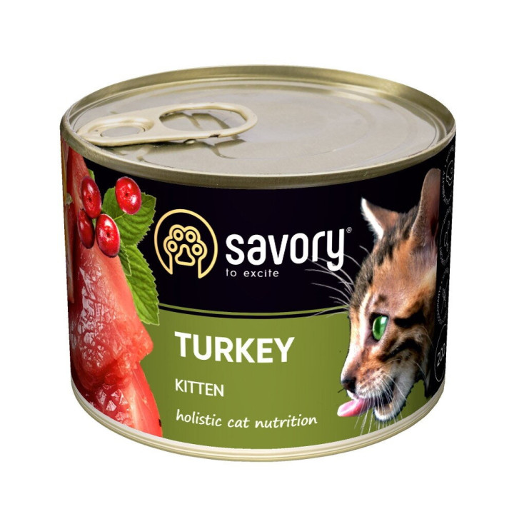 Savory Cat Can Kitten - консерви Сейворі для кошенят з індичкою 200 г (30686)