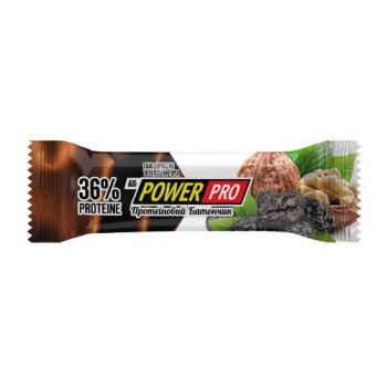 Протеїновий батончик Power Pro 36% білку, чорнослив та волоський горіх, 60 г (4820231512662)