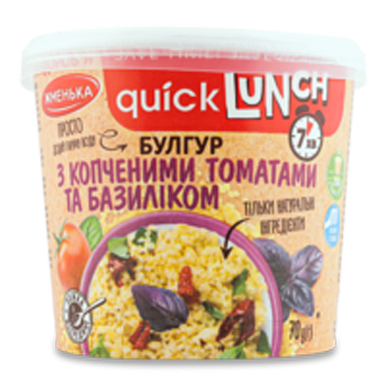 Булгур Жменька з копченими томатами та базиліком QuickLunch ст 70г