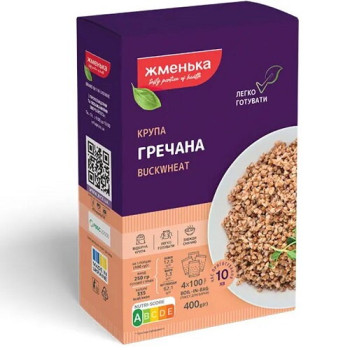 Крупа Жменька гречана ядриця в пакетиках к/у 4х100г Крупа Жменька гречана ядриця в пакетиках к/у 4х100г