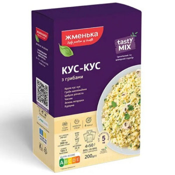Кус-кус Жменька з грибами к/у 200г Кус-кус Жменька з грибами к/у 200г