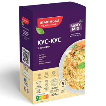 Кус-кус Жменька з овочами к/у 4х50г Кус-кус Жменька з овочами к/у 4х50г
