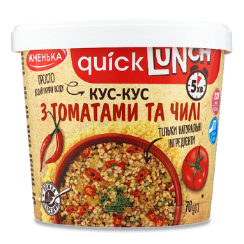 Кус-кус Жменька з томатами та чилі Quick Lunch ст 70г Кус-кус Жменька з томатами та чилі Quick Lunch ст 70г