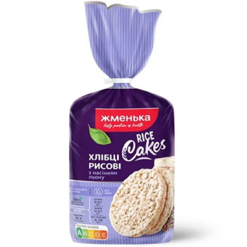 Хлібці Жменька хрусткі рисові з насінням льону м/у 100г