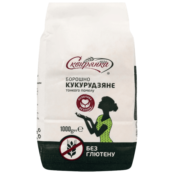 Борошно Сквирянка кукурудзяне тонкого помелу без глютену фас. 1кг