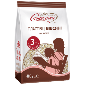 Пластівці Сквирянка вівсяні, що не потребують варіння ніжні фас. 0,4кг
