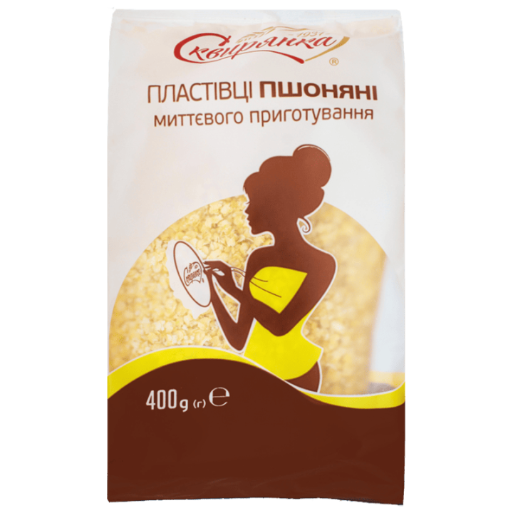 Пластівці Сквирянка пшоняні, що не потребують варіння фас. 0,4 кг