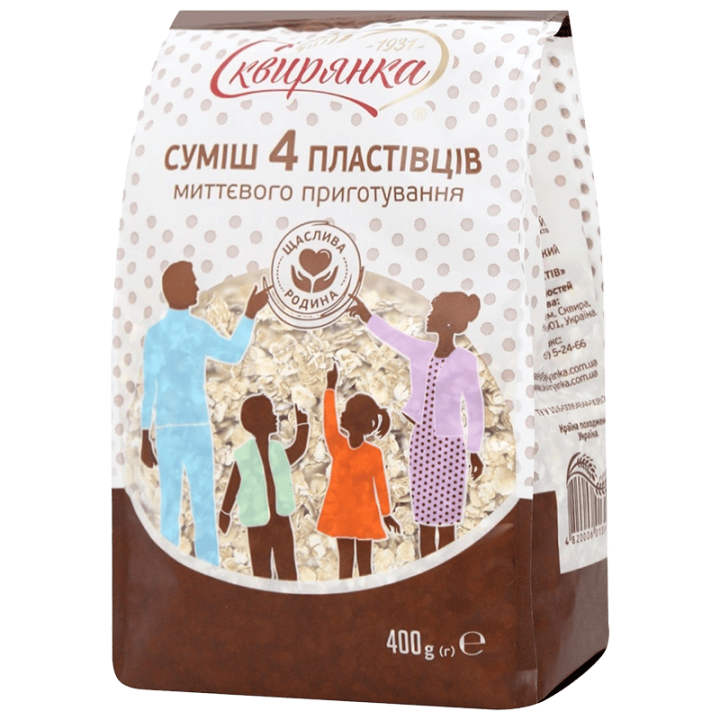 Суміш 4 пластівців Сквирянка НПВ фас. 0,4кг
