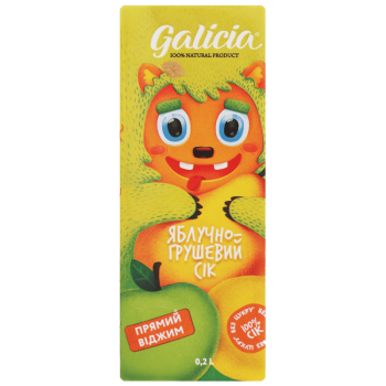 Сік Galicia яблучно-грушевий пастеризований TGA 0,2л Сік Galicia яблучно-грушевий пастеризований TGA 0,2л